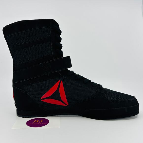 Reebok Men's Boxing Boot 'Buck Delta - Black' Mayweather BD1347 Size 8.5 - Picture 7 of 11